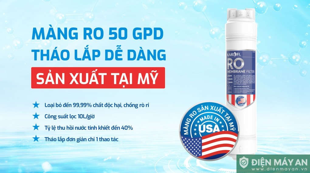 Máy lọc nước RO nóng nguội lạnh Karofi KAD-L82 12 lõi
